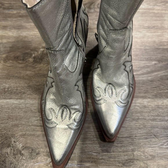 Dolce Vita Metallic Cowboy Boots - Picture 1 of 7